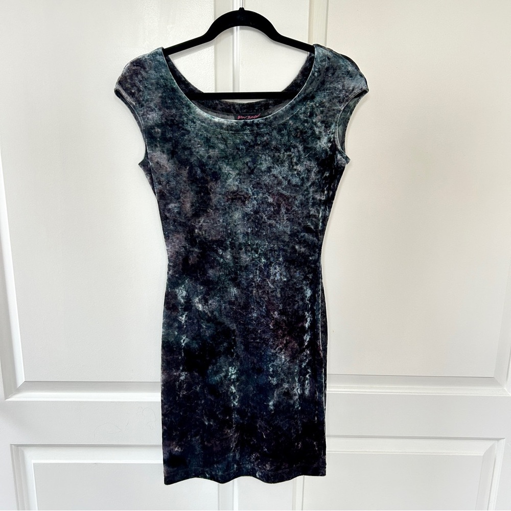 Betsey Johnson VINTAGE Tie Dye Velour Bodycon Dress — Small